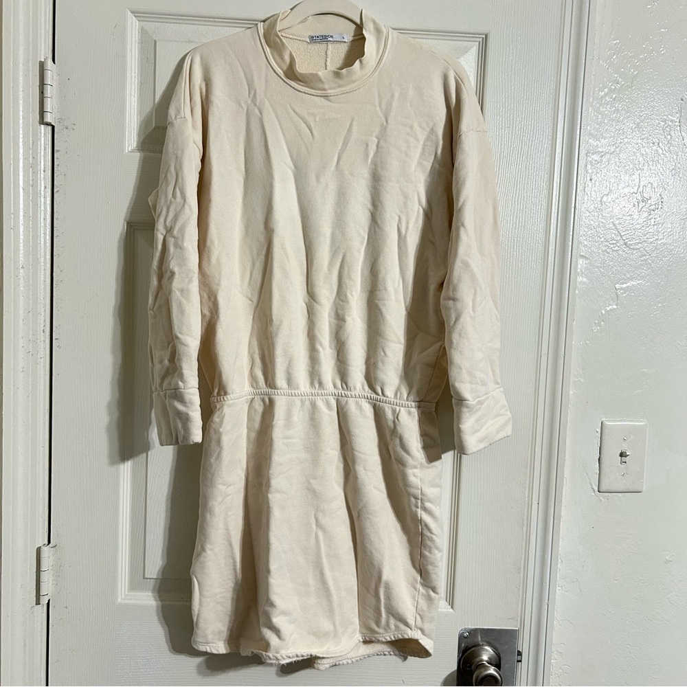 Stateside Terry Mini Dress Cream - Picture 2 of 4